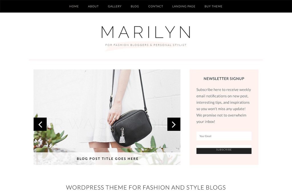 Blogger WordPress theme Marilyn is perfect for the fashion or lifestyle blogger. Learn more at Jennifer-Franklin.com.