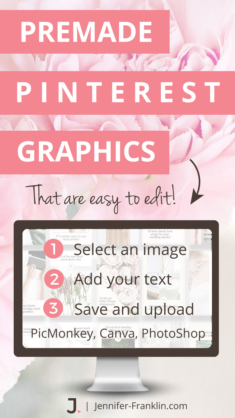 Has the daunting task of creating pin-worthy Pinterest graphics been holding you back? Today is your lucky day! I have rounded up 10  premade Pinterest graphics packs for female entrepreneurs to help you kick-start your Pinterest pinning!