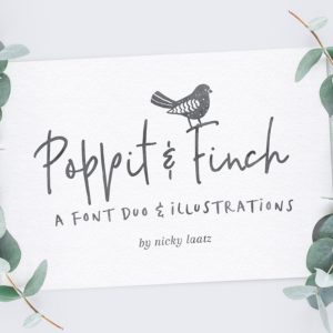 Say hello to Poppit & Finch - A sweet little font duo with oodles of country-inspired illustrated vectors and pre-designed logo templates, easy to use , and all inspired by this little piece of heaven.