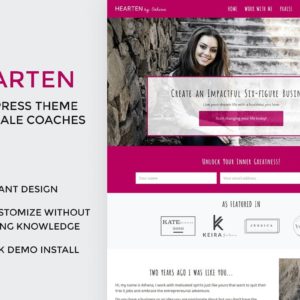 Business Coach WordPress Theme: Hearten is perfect for the female coaching business. Shop at Jennifer-Franklin.com.