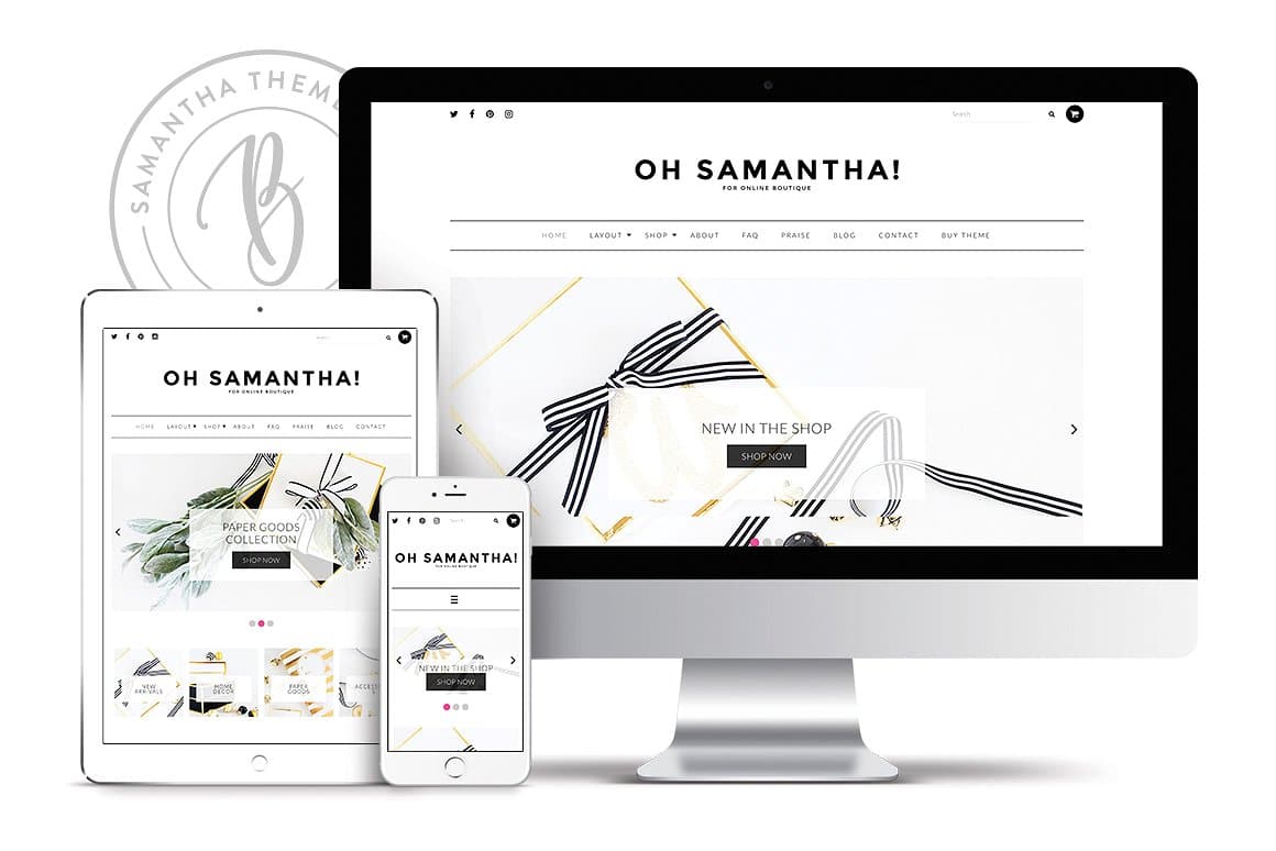 Introducing a clean and minimal eCommerce WordPress Theme by Bluechic: Samantha. Learn more at Jennifer-Franklin.com.