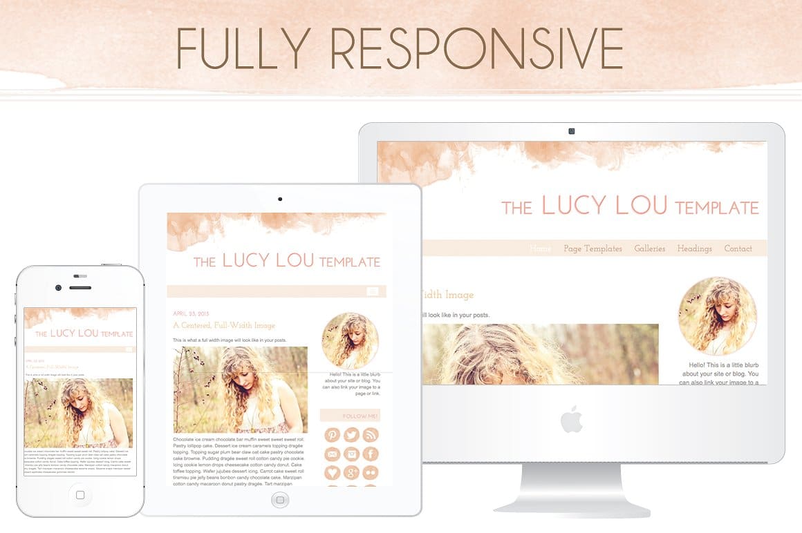 Watercolor Design WordPress Theme: Lucy Lou is feminine and modern for the creative blogger. Shop online at Jennifer-Franklin.com.
