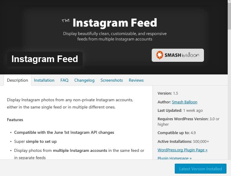 Instagram Feed Plugin Photo