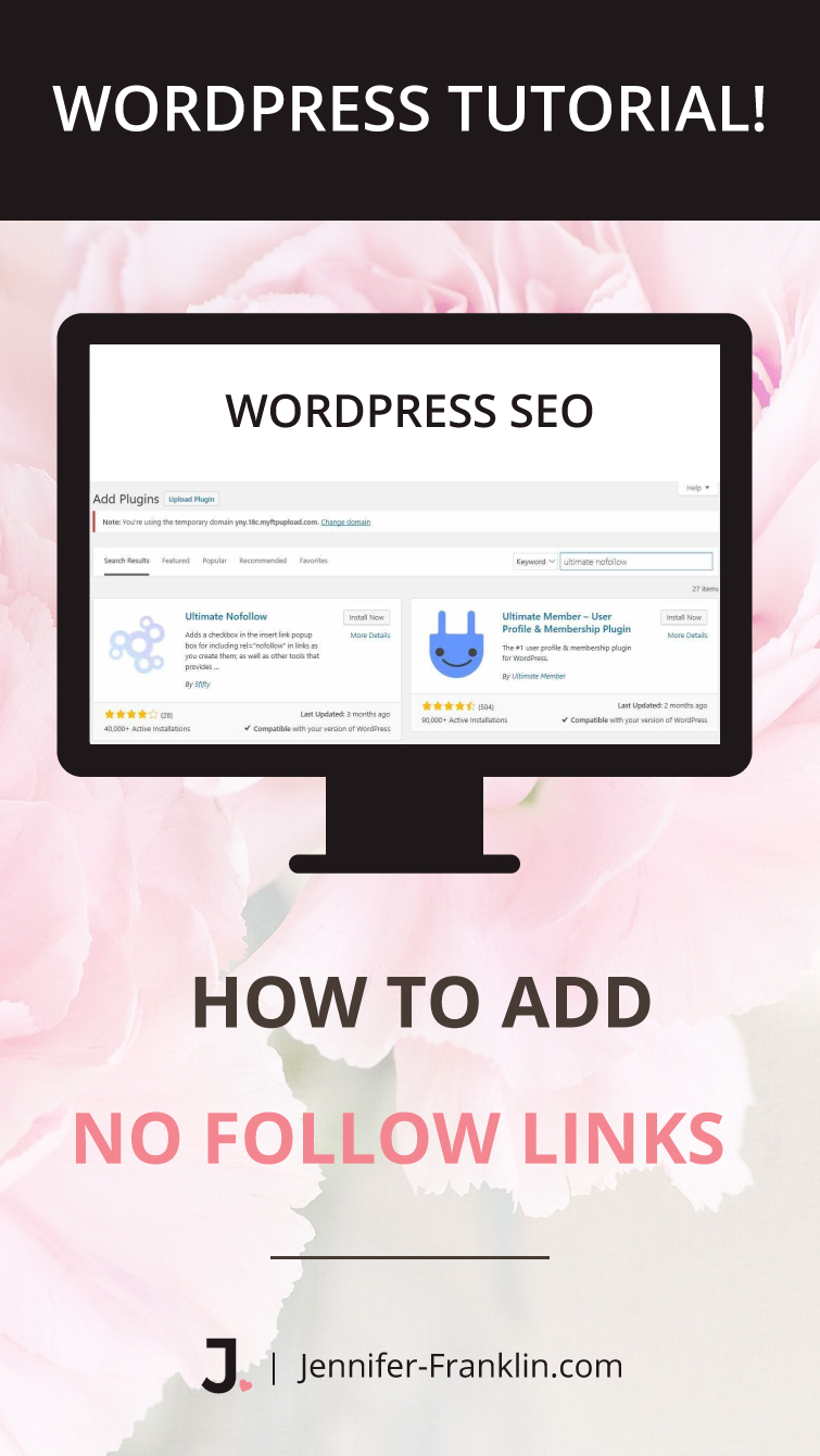 How To Add Nofollow Links in WordPress | Jennifer-Franklin.com