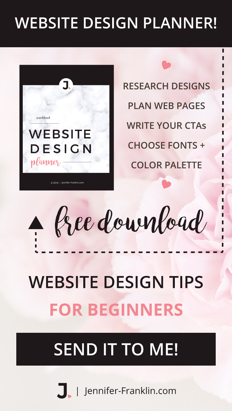 Website Design Tips For Beginners | Website Font Combinations | Website Design Planner | Free Download | Jennifer-Franklin.com