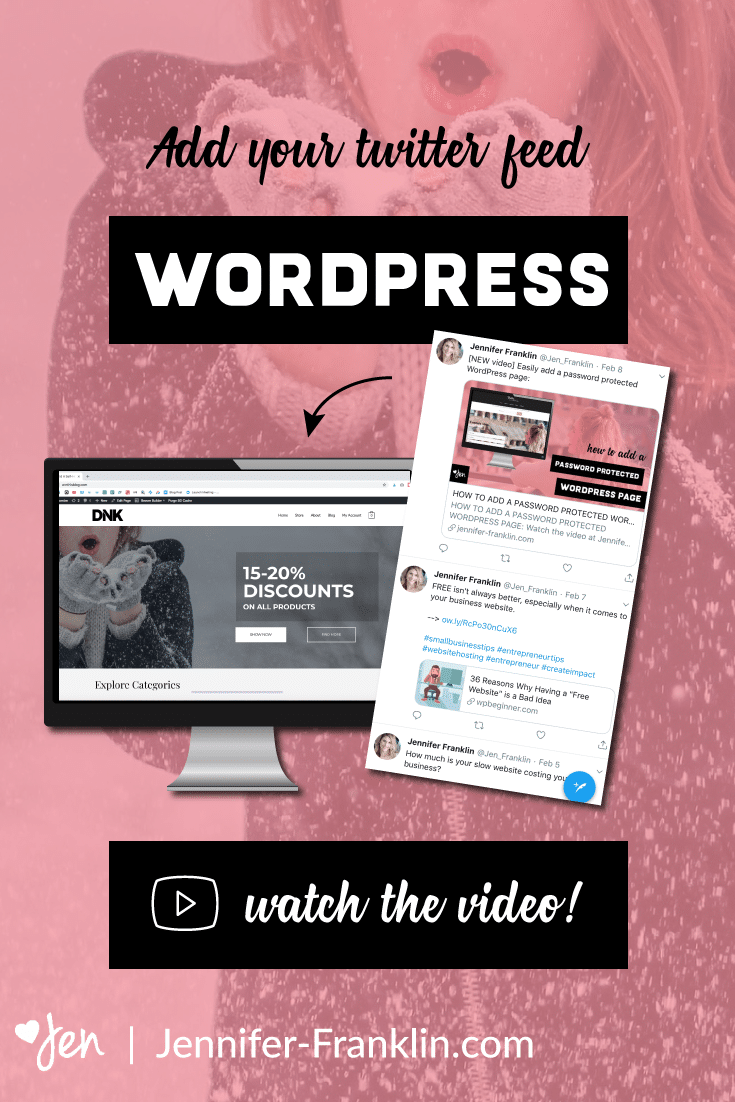 How to add a twitter feed to your website | Twitter embed code generator | embed Twitter Feed WordPress | Jennifer-Franklin.com