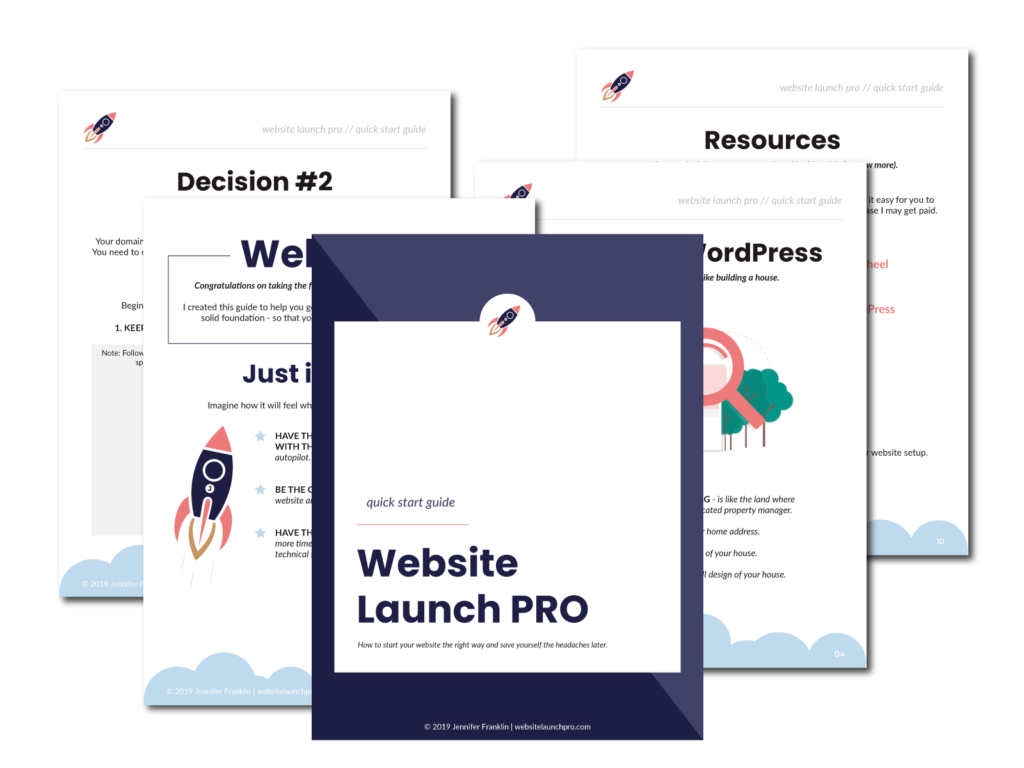 Website Launch PRO quick start guide to set up your wordpress website faster | jennifer-franklin.com