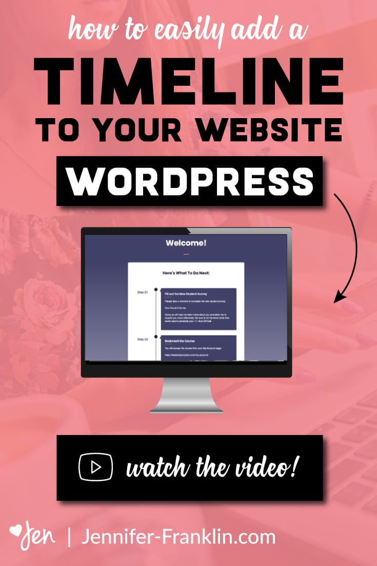 how to easily add an events timeline to your WordPress website | Jennifer-Franklin.com