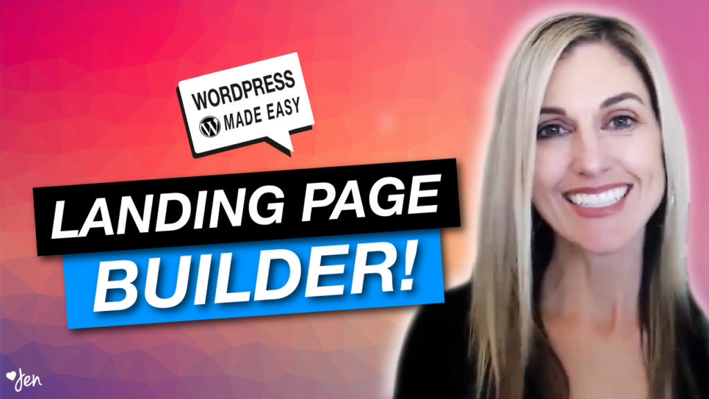 how to create a landing page in WordPress | Jennifer-Franklin.com