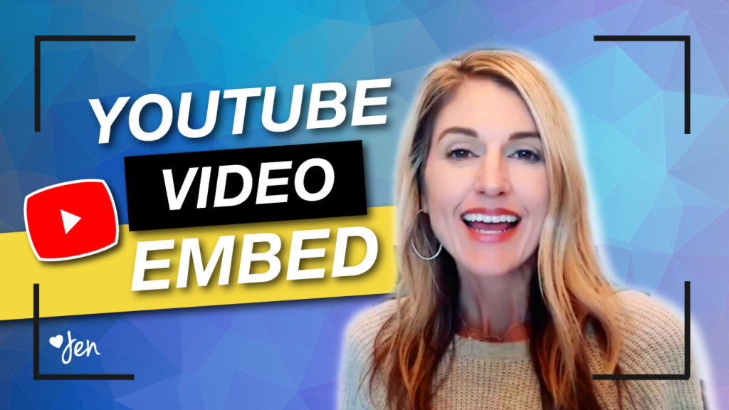 In today’s video, you will learn 3 easy ways (step-by-step) to embed a YouTube video into your WordPress website. | Jennifer-Franklin.com