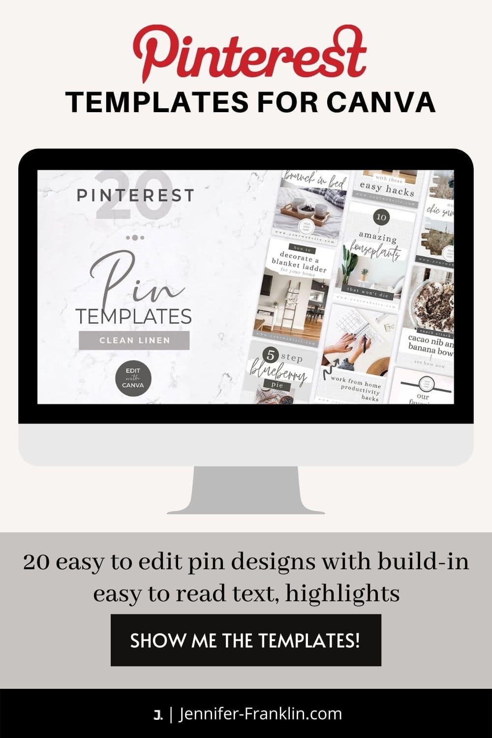 Pinterest Templates for Canva - JENNIFER-FRANKLIN