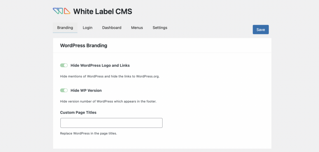 white label cms wordpress branding